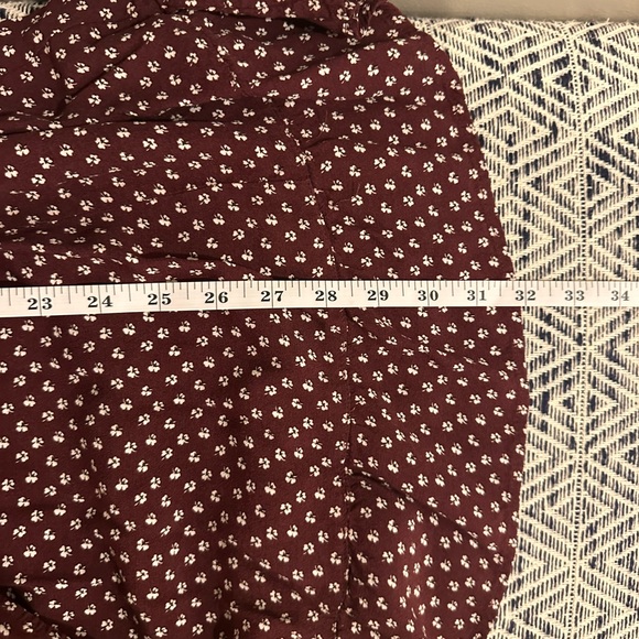Abercrombie & Fitch Burgundy Floral Long Sleeve Wrap Dress – Size S - Picture 5 of 7